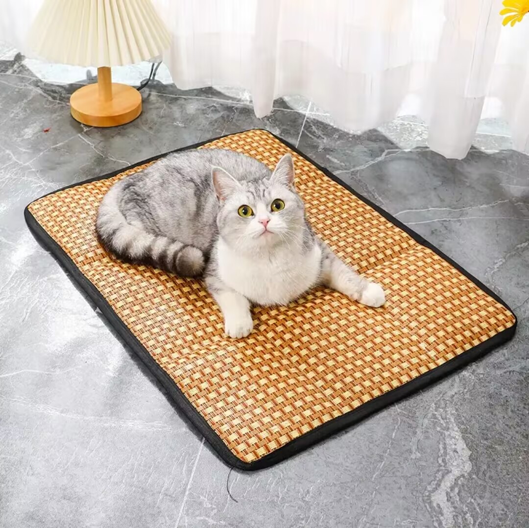 2025夏季新款宠物凉席窝小猫窝藤编凉垫小型中大型狗垫子降温床垫
