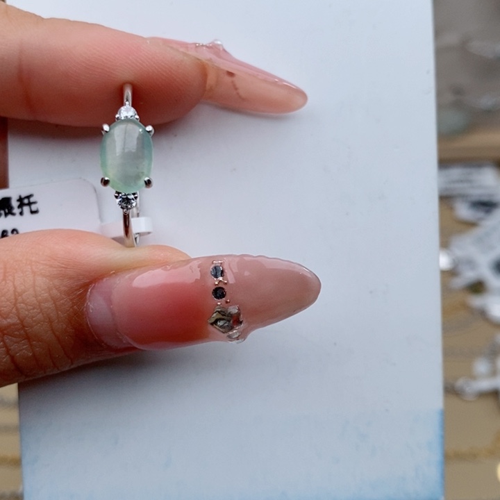 翡翠戒指银S925镶嵌11111