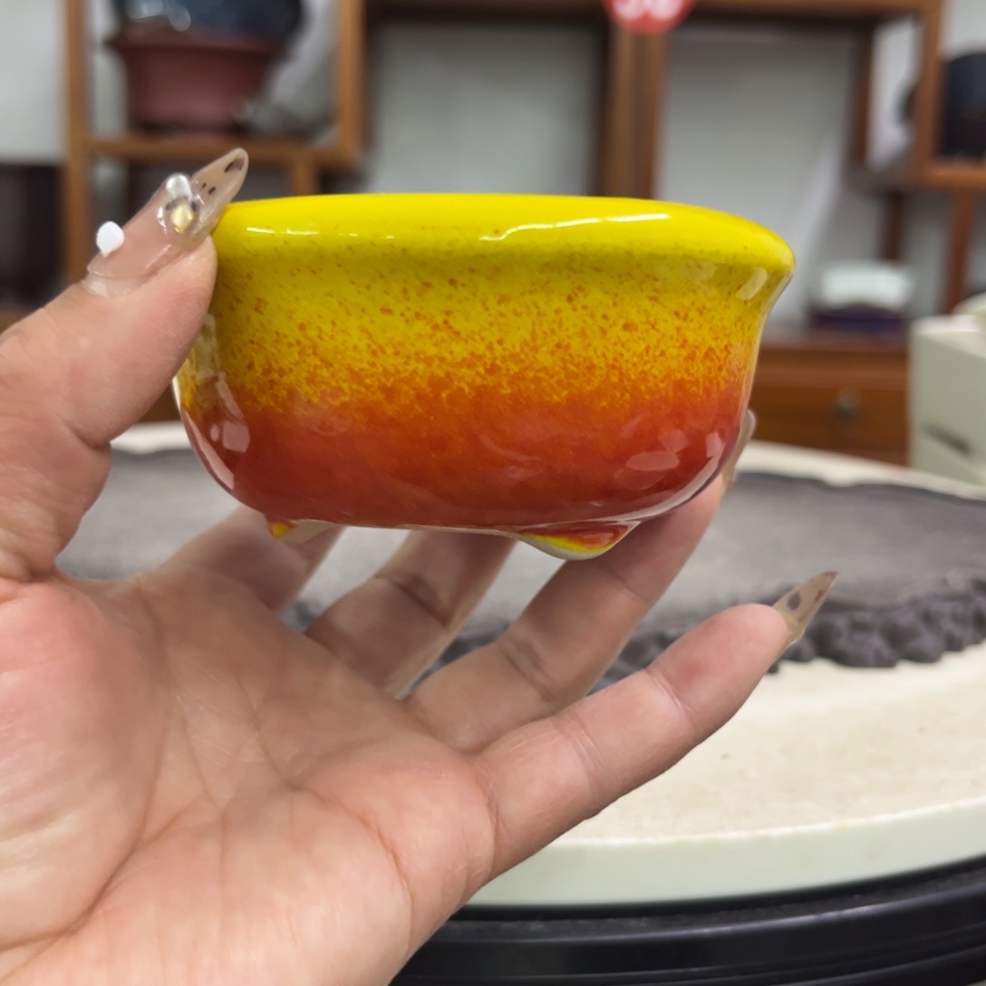 紫砂花盆瑕疵4.5-9。。。