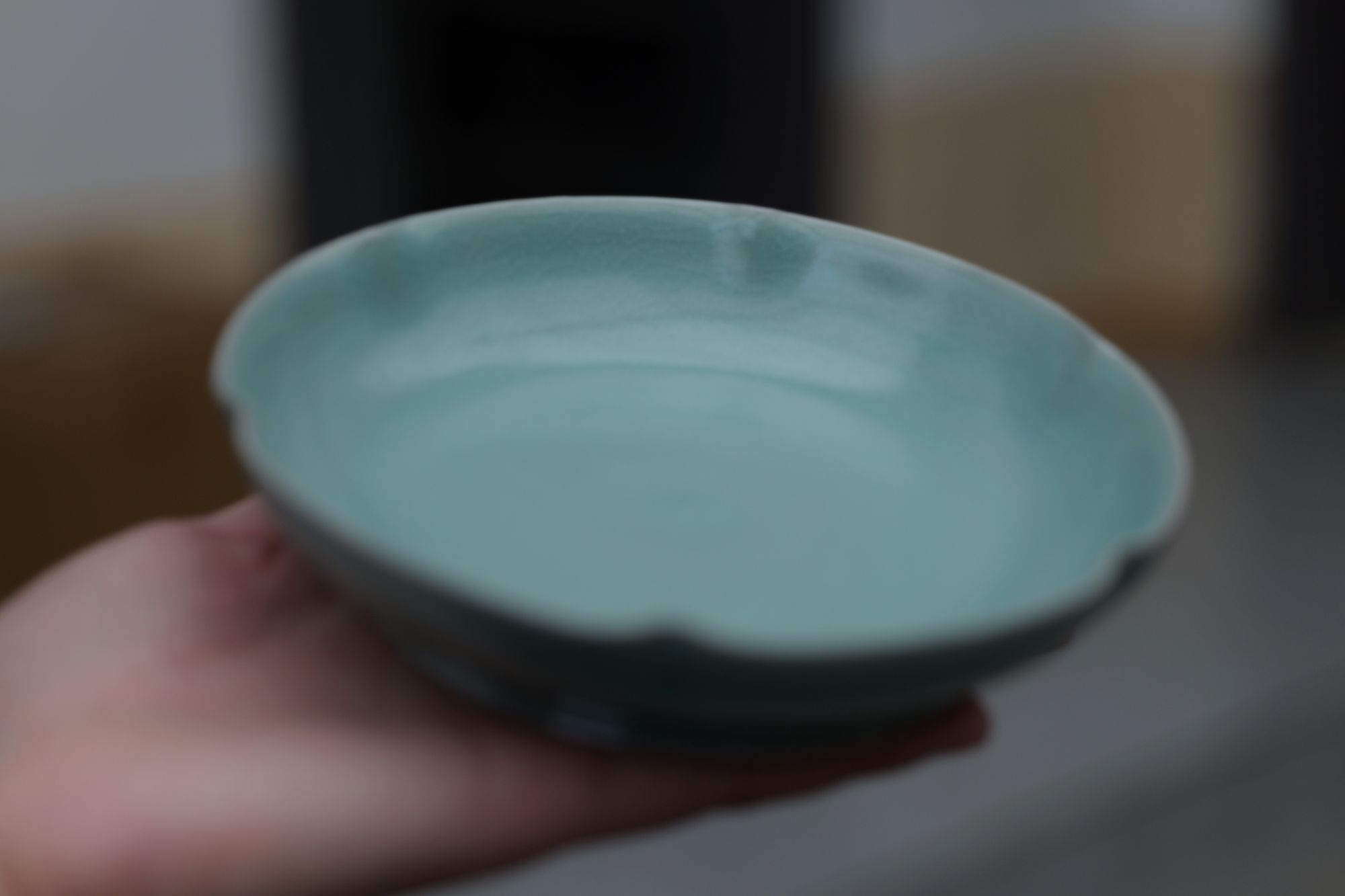 汝窑仿古釉葵口洗开片清凉寺原矿釉