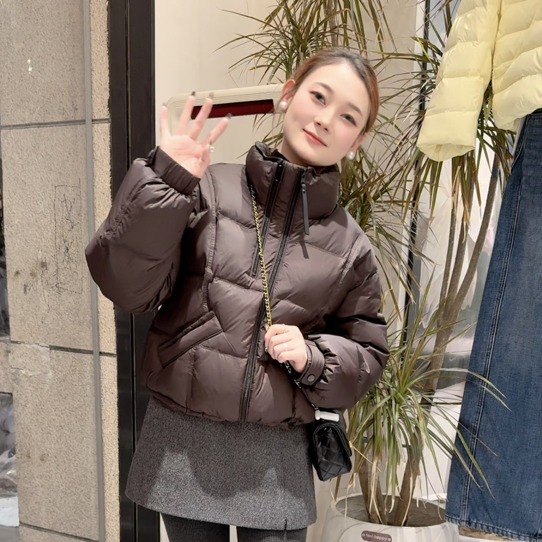 小灯泡8720款短款白鸭绒冬季新款保暖外套女韩系简约百搭