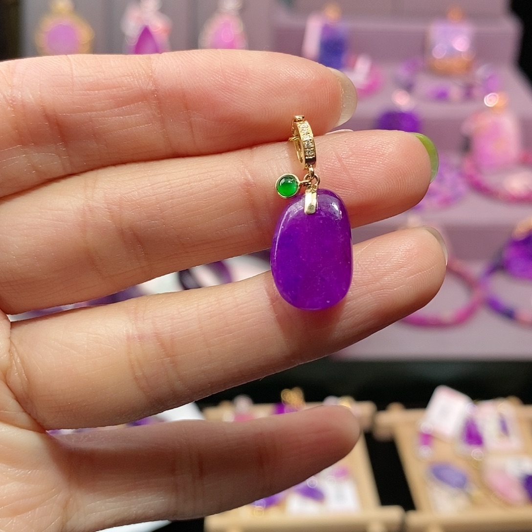 苏纪石（舒俱来）18K金镶嵌吊坠(不含链)