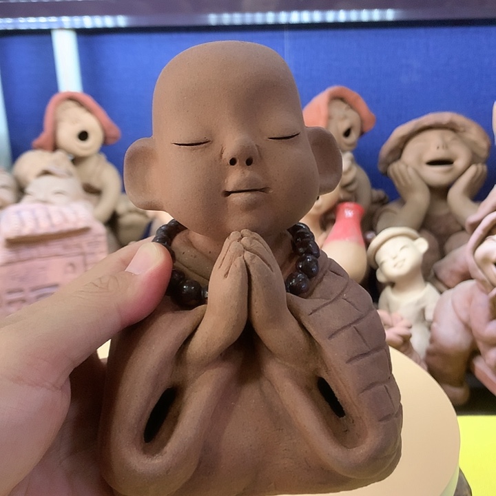 泥塑小和尚摆件工艺品