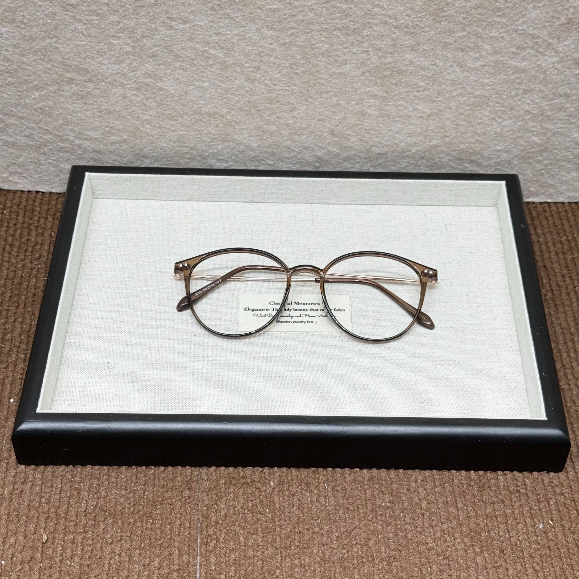 【STARZHAO】Nabi同款加大版圆框超轻TR冰透系列方圆脸素颜减龄D832