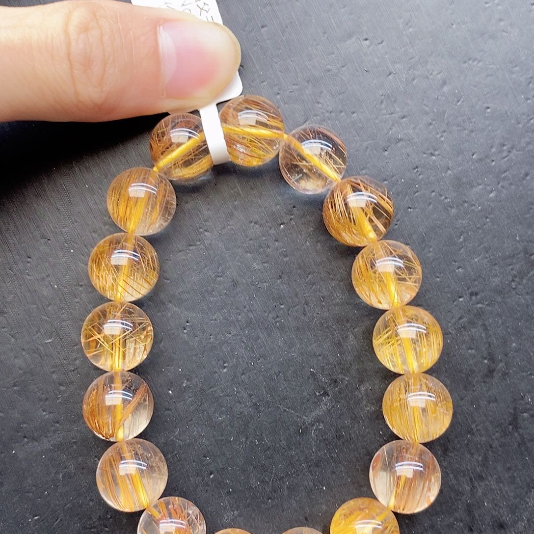 水晶手链未镶嵌8赤金发12mm