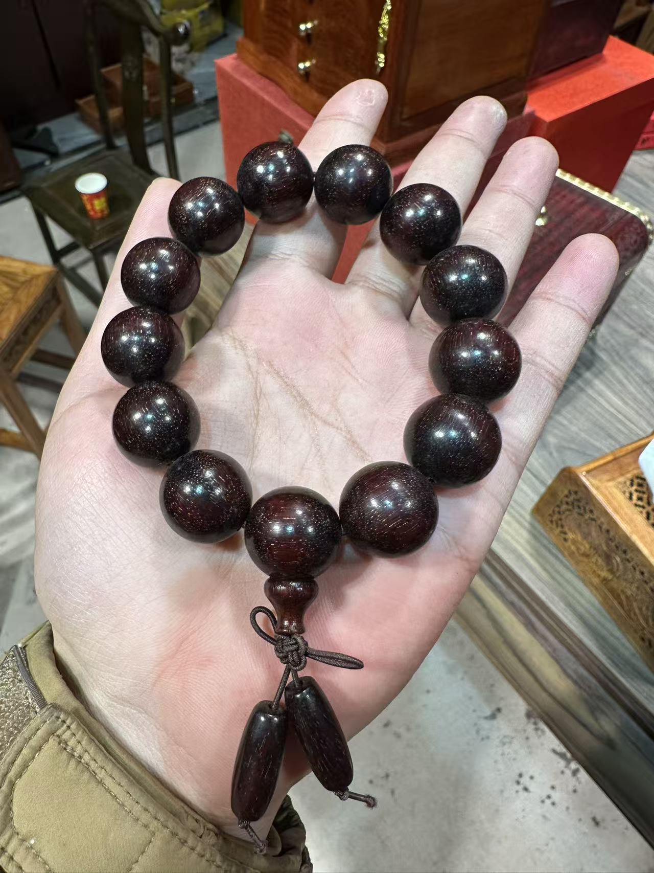 小叶紫檀手串满天星高密木制文玩手串