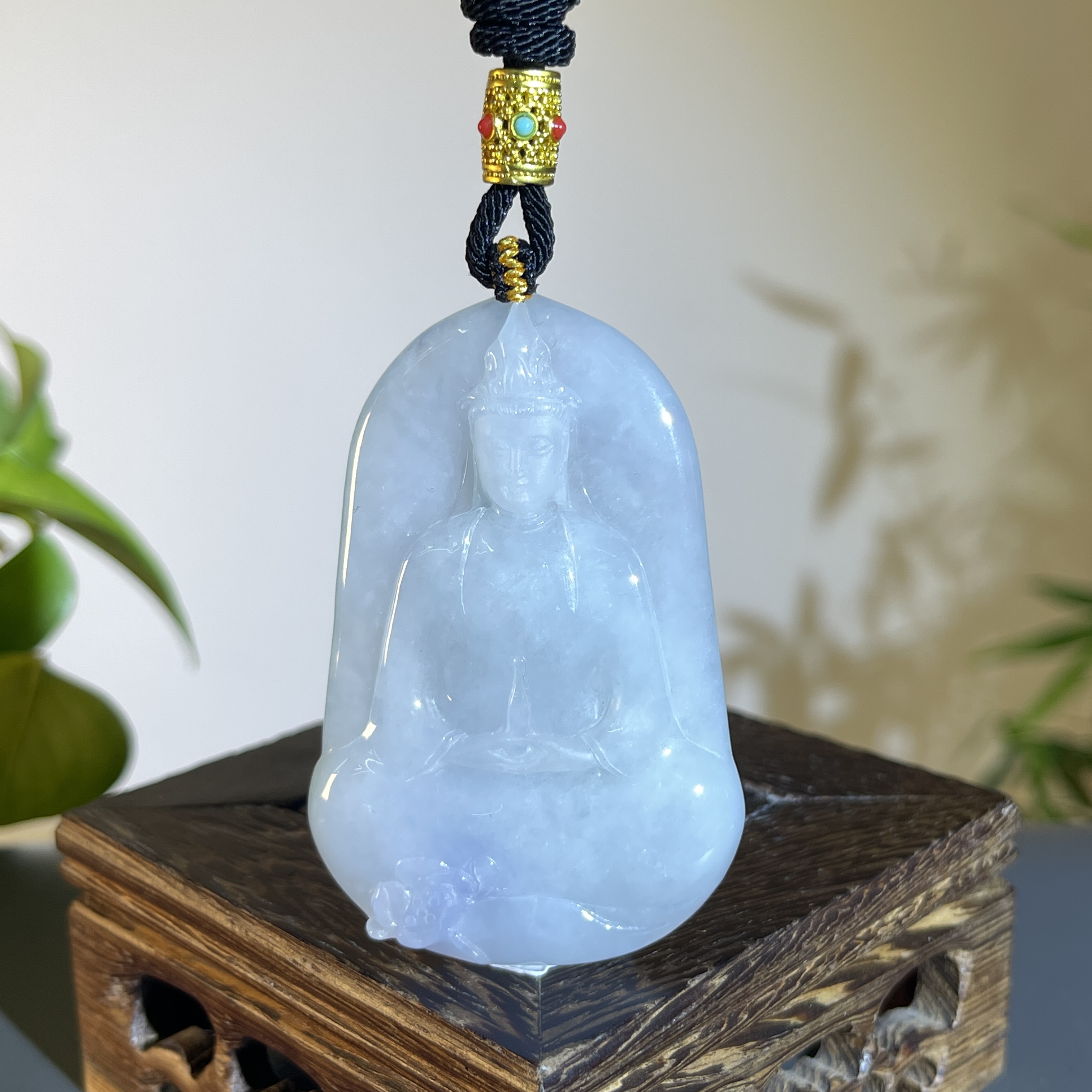 JTB25-88  天然缅甸A货翡翠  观音