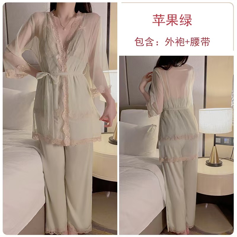 【清新苹果绿】甜美性感睡衣套装-整套