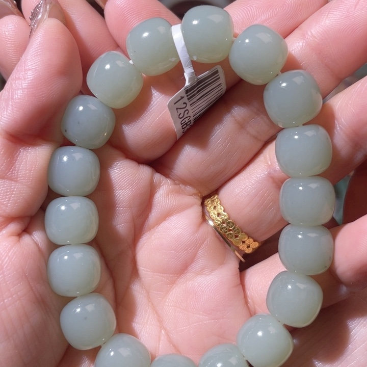 和田玉和田玉配饰未镶嵌12咪老型手串