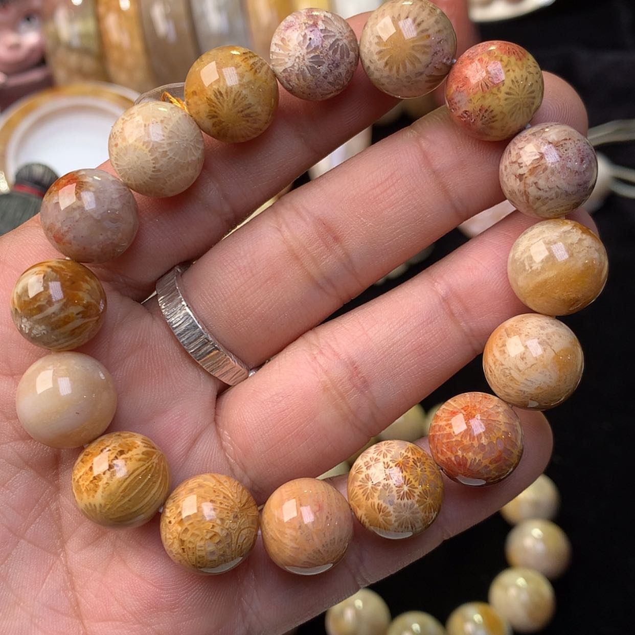 【闪购商品】硅化珊瑚（珊瑚玉）手镯未镶嵌漂亮 13咪+