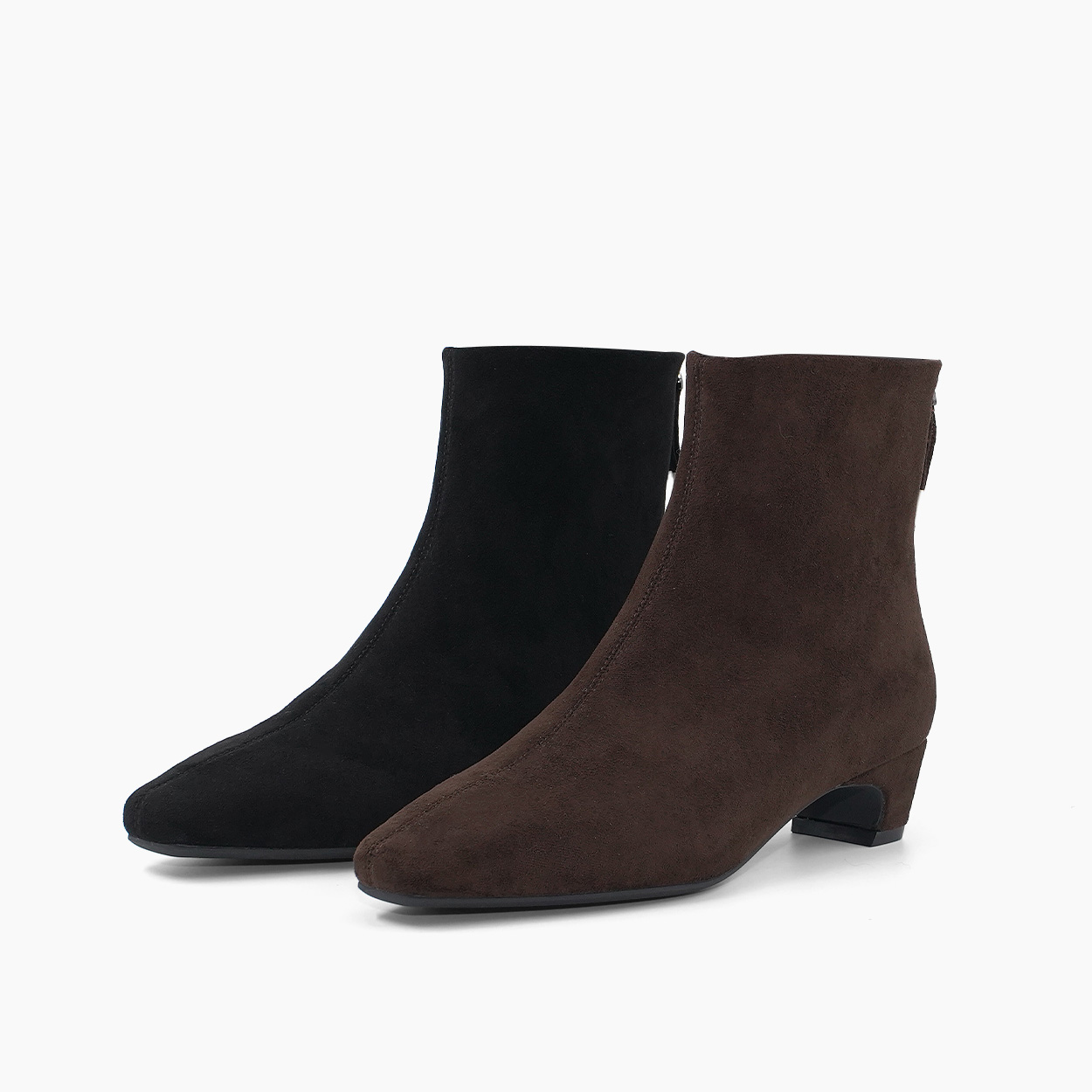 【广州唯品】秋季新款法式复古粗跟加绒厚底增高瘦瘦靴D7862022A