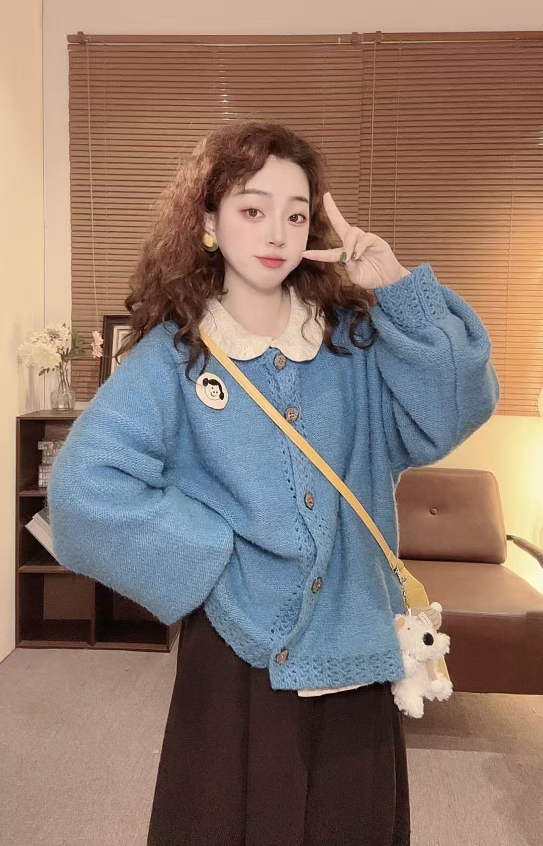 园园推荐【净版毛衣】韩系秋冬毛衣开衫（不含胸针）