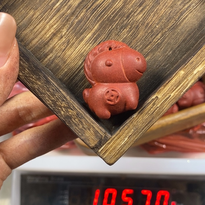 泥塑御颜玫瑰可爱小马手把件包包挂饰