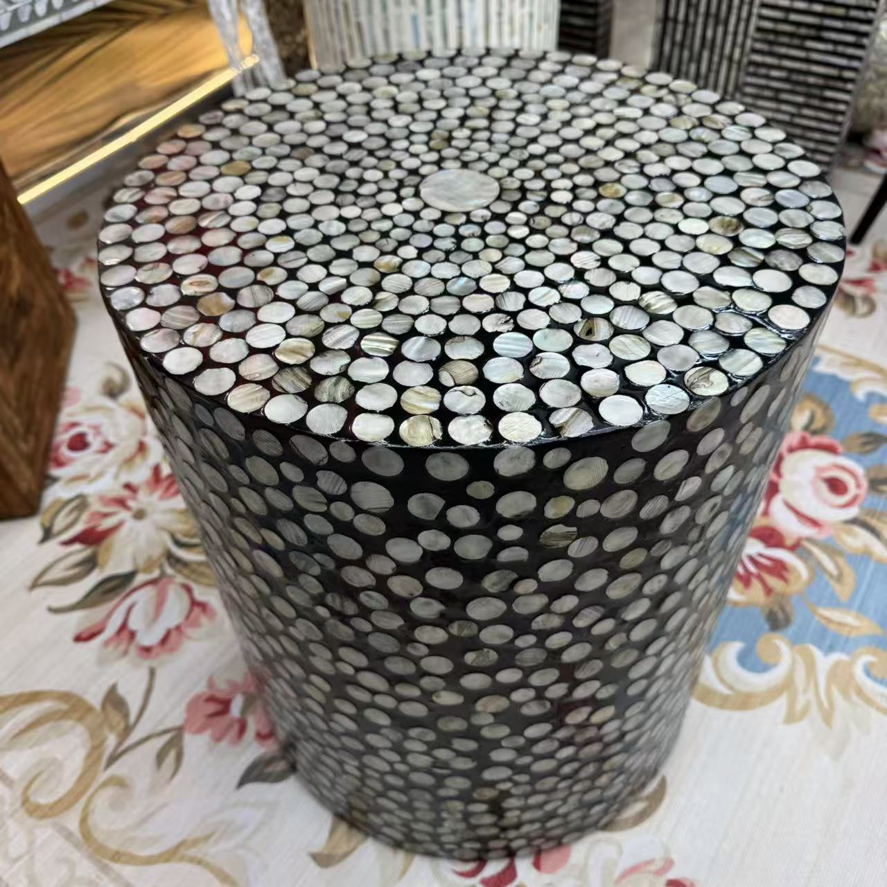 KA-||黑金贝边几直径40高48cm