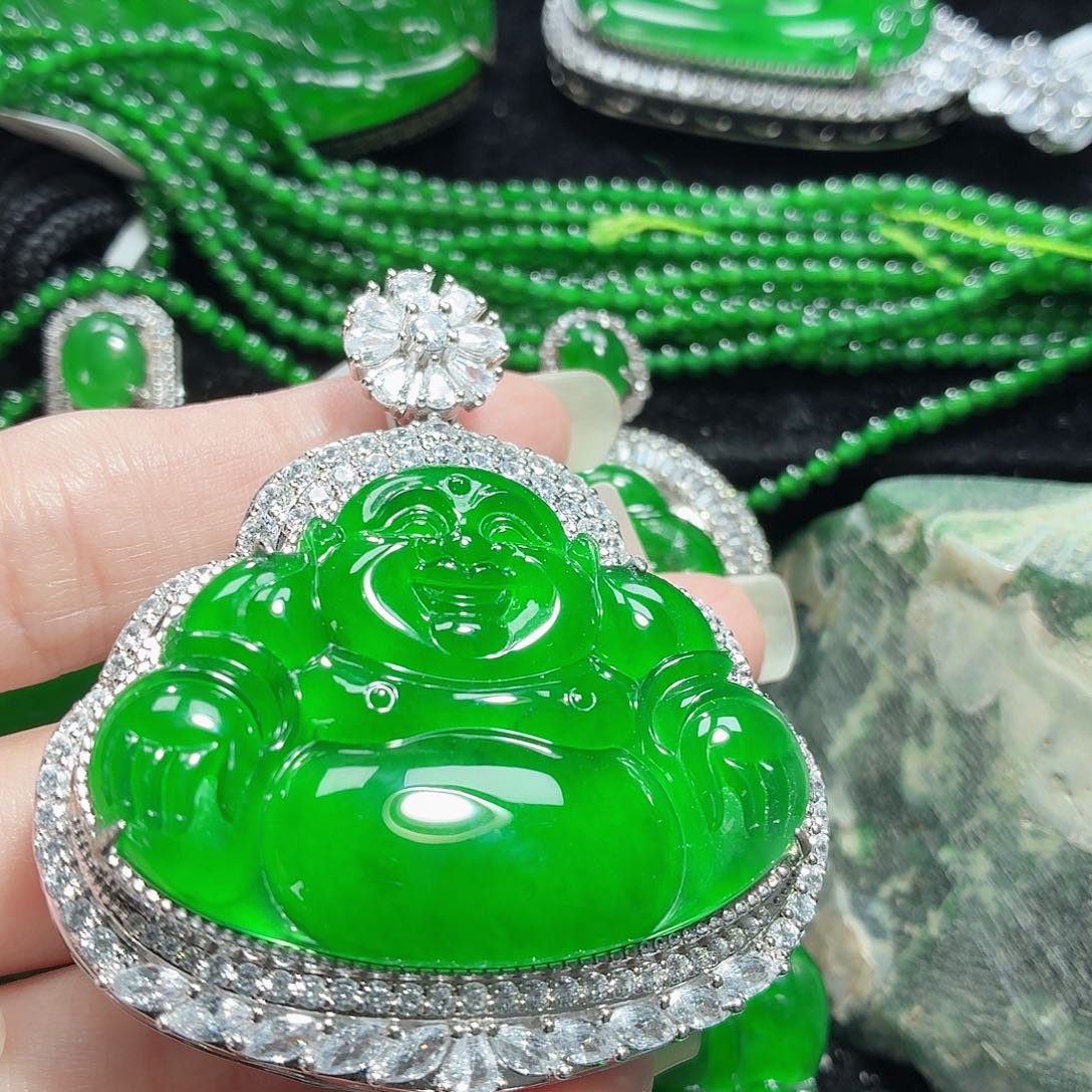 翡翠银S925镶嵌颈饰