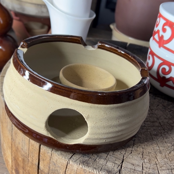 库存尾货土陶酒精炉一套口径18