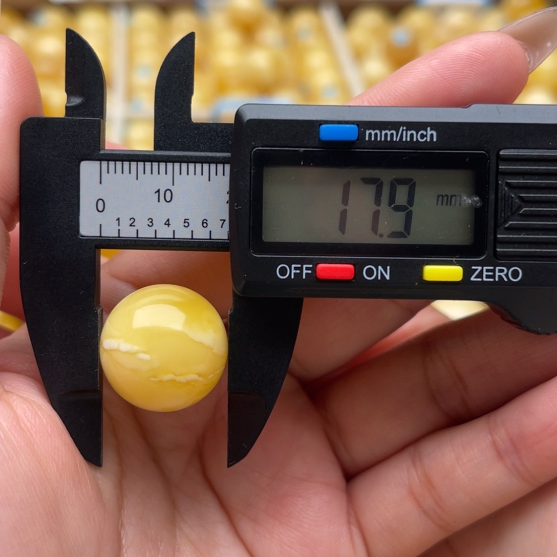 ༄***࿐琥珀未镶嵌裸石蜜蜡圆珠笑