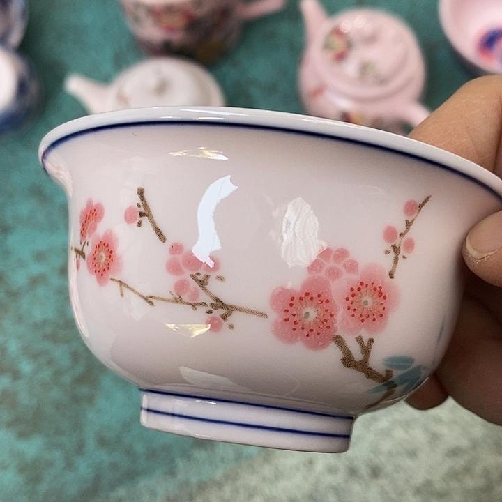 摆件陶红稀土翠竹压手杯