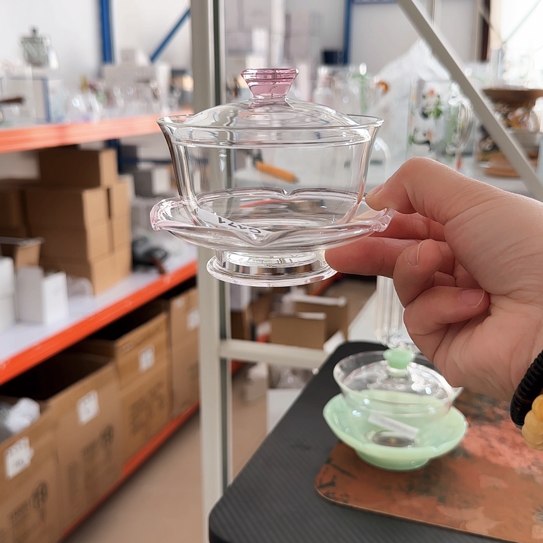 471粉色盖碗高硼硅周边