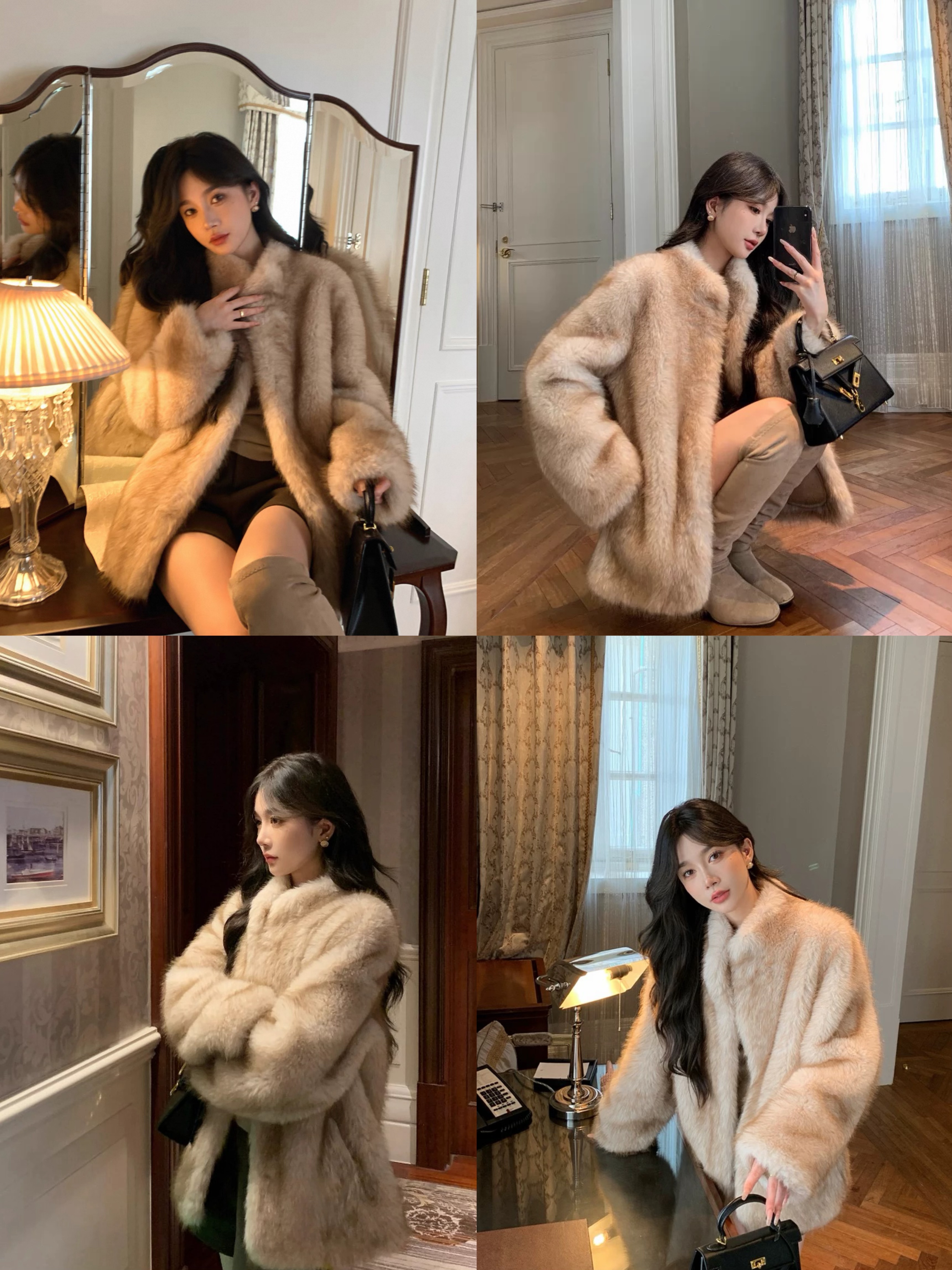  HENGXIN(侘寂北岛)秋冬新款时尚休闲网红款毛毛外套