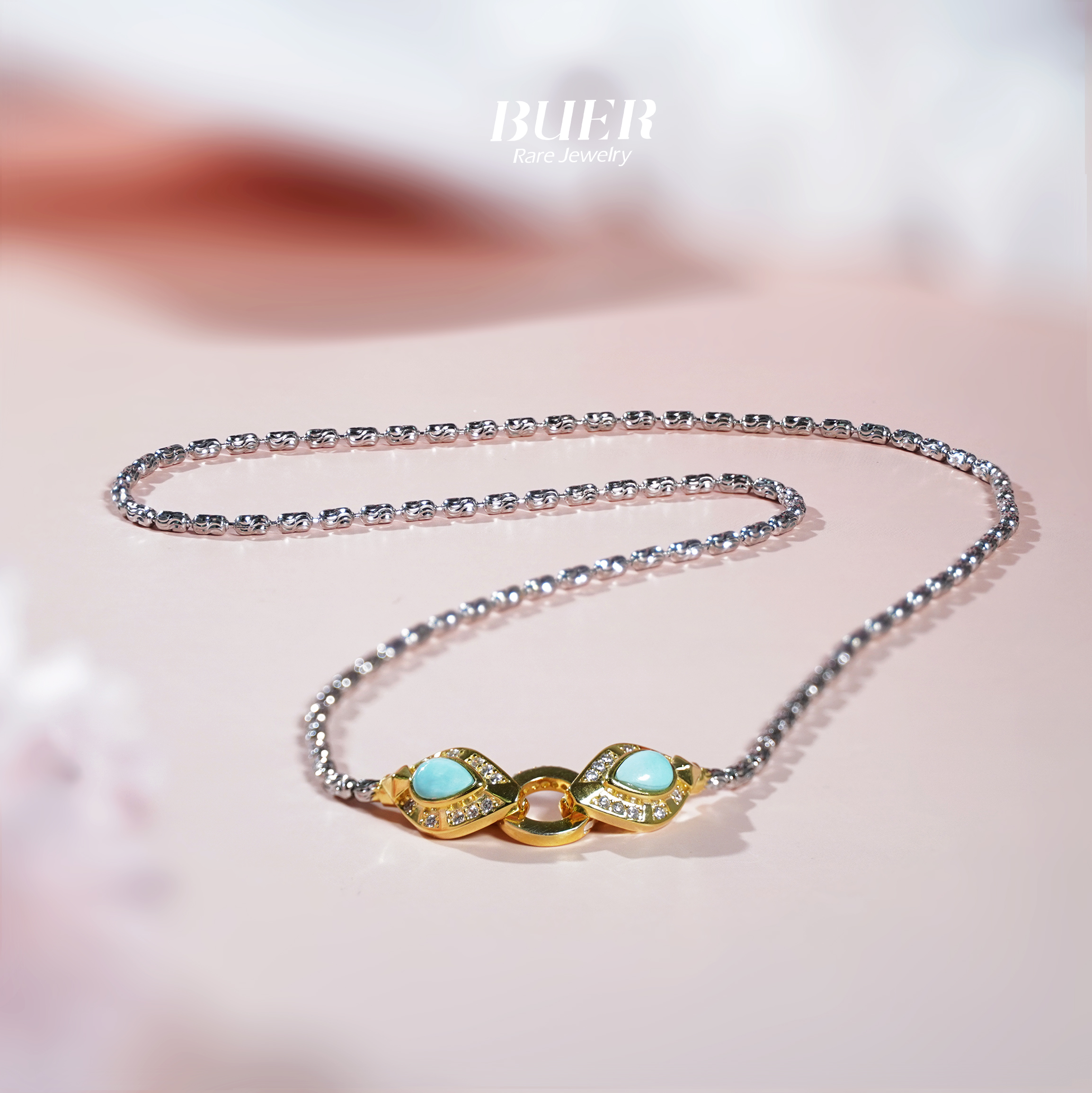 【不二】绿松石银镶项链