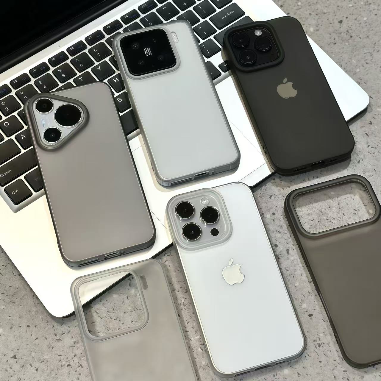 磨砂大孔适用iPhone17手机壳苹果16华为P70vivoppo小米15防摔软壳