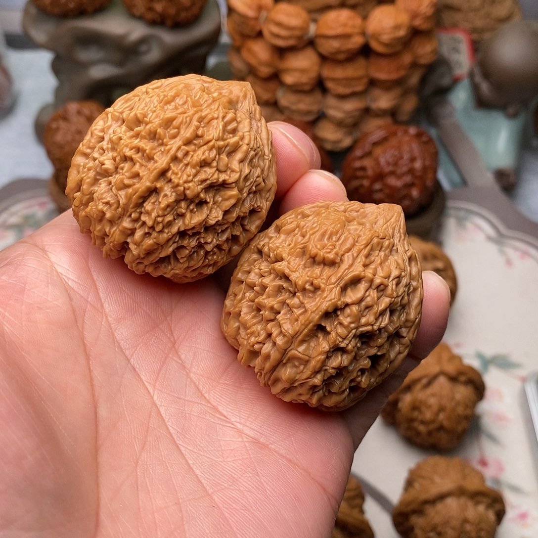 还***行文玩核桃把件蒜头