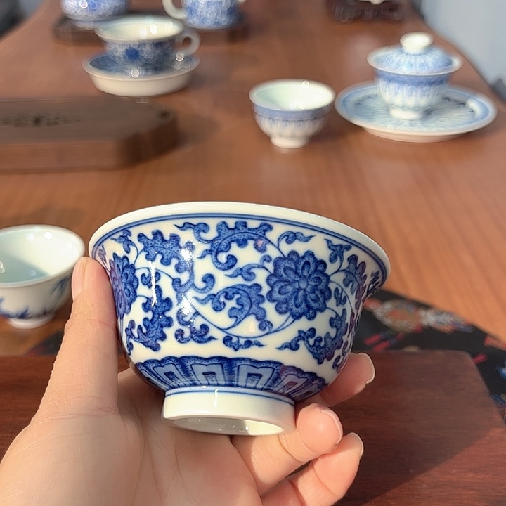 镹曰陶柴窑手工手绘青花