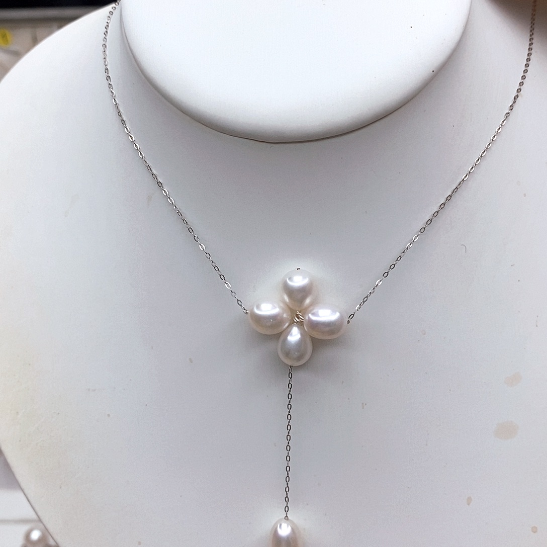 淡水珍珠银S925镶嵌颈饰