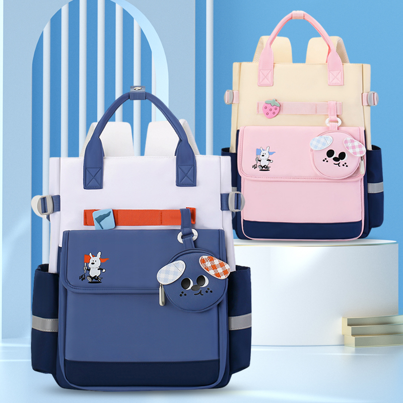 新款小学生补习袋男女孩手提作业包轻便补课包大容量儿童双肩书包