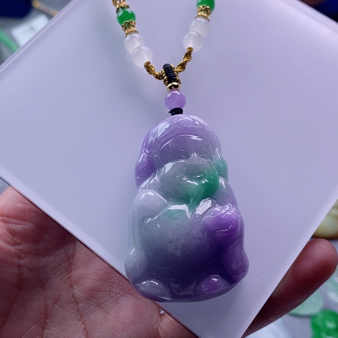 翡翠未镶嵌吊坠(赠链)