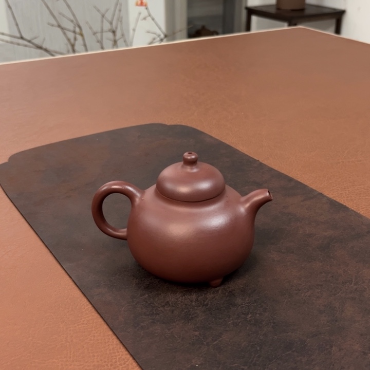 紫砂茶壶三足乳鼎老紫泥手工壶