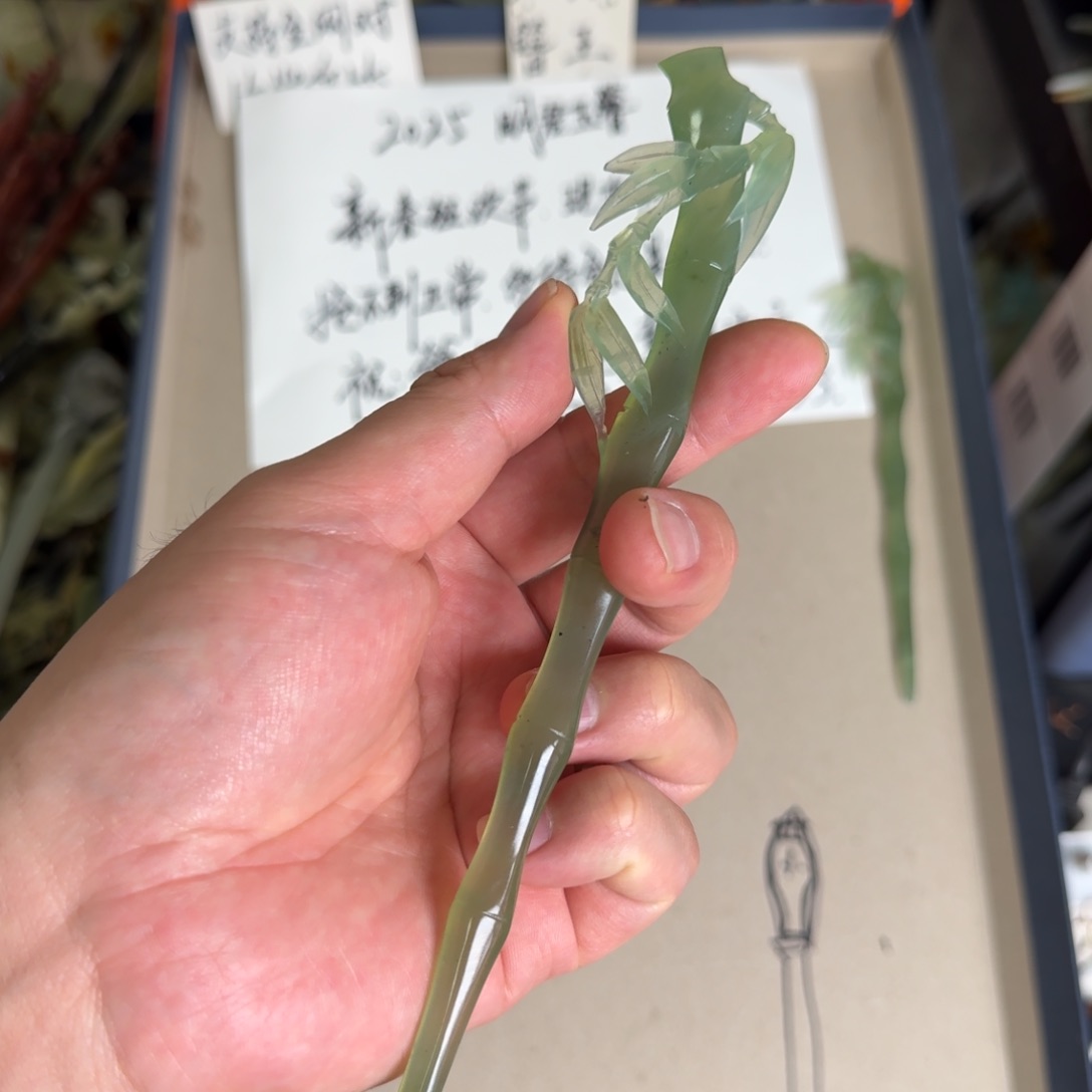 岫玉发饰未镶嵌明君玉簪贼拉好看