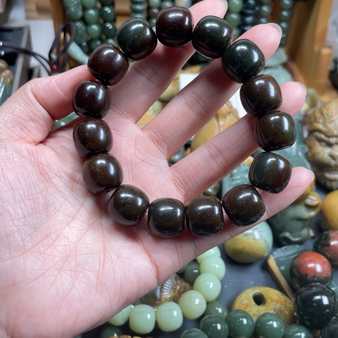 【闪购商品】岫岩河磨玉（透闪石质玉）手链未镶嵌