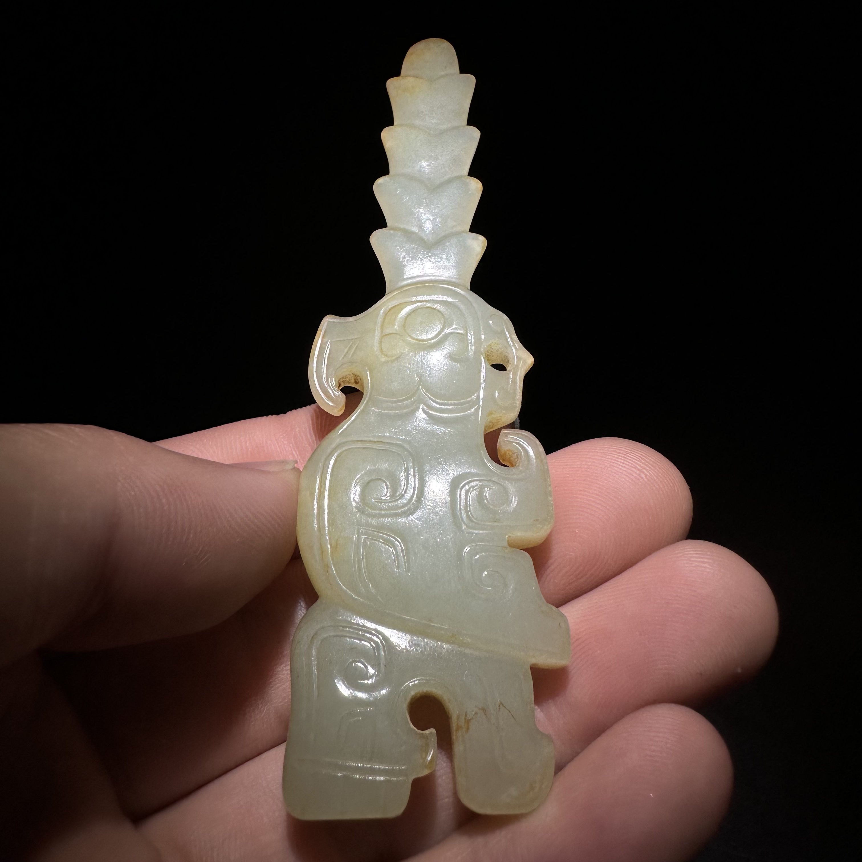 和田玉凤型器把件