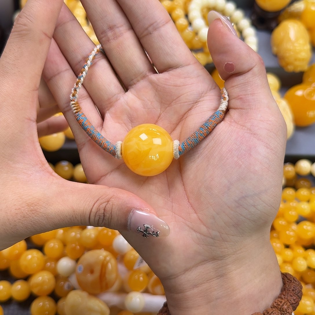 蜜蜡珠宝奇石未镶嵌锁骨26mm