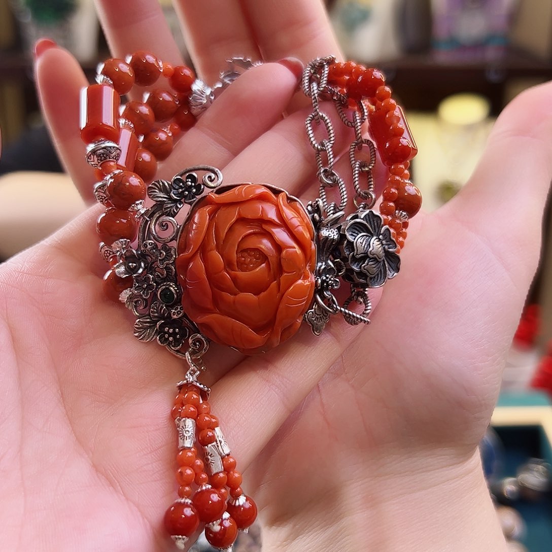 玛瑙/玉髓手链银S925镶嵌手链