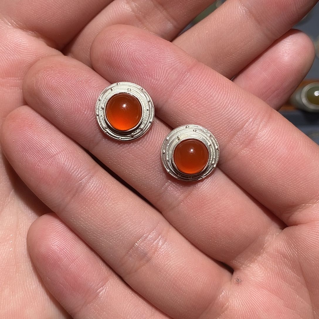 南红玛瑙颈饰银S925镶嵌希*酱