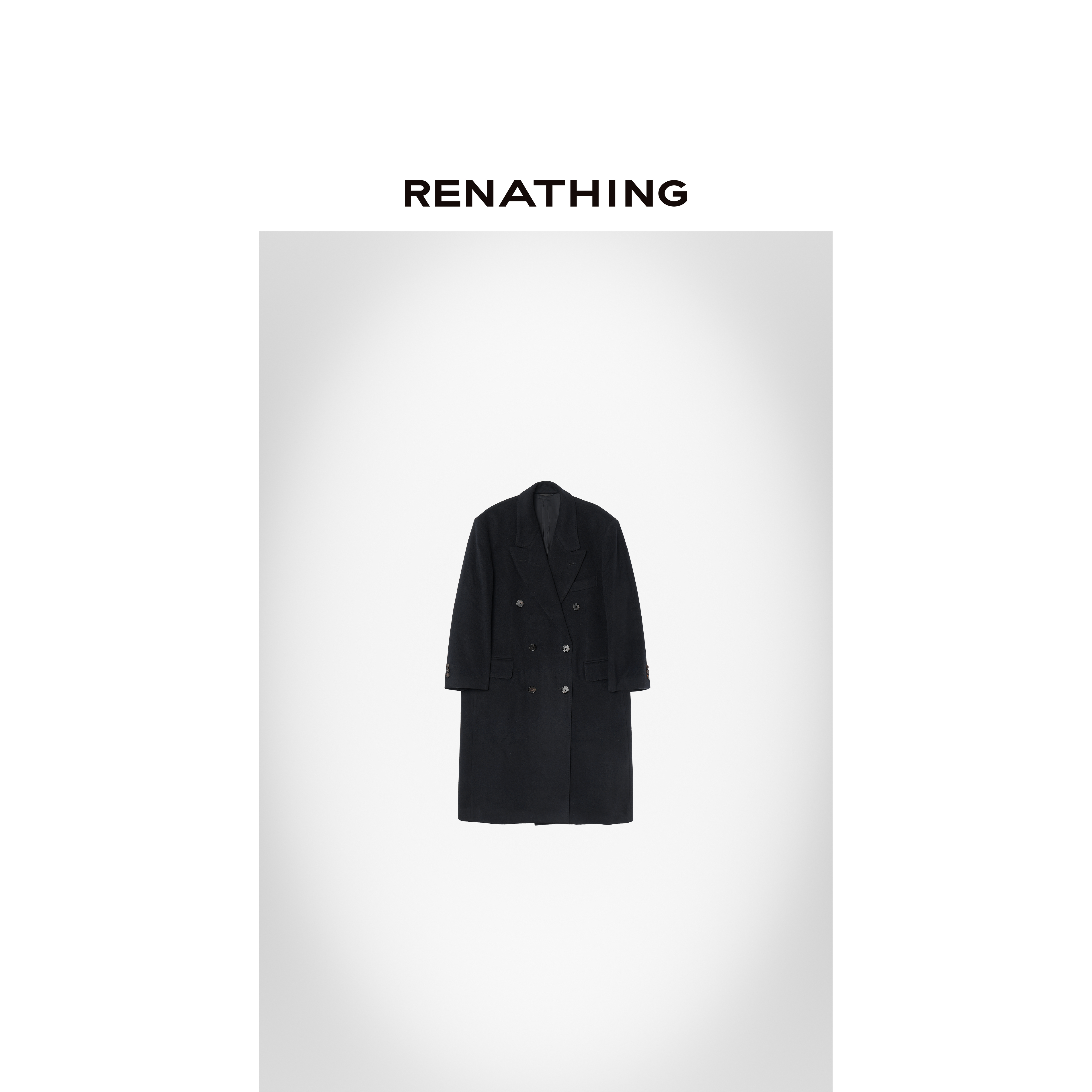  【RENATHING】廓形直身毛呢长西装外套