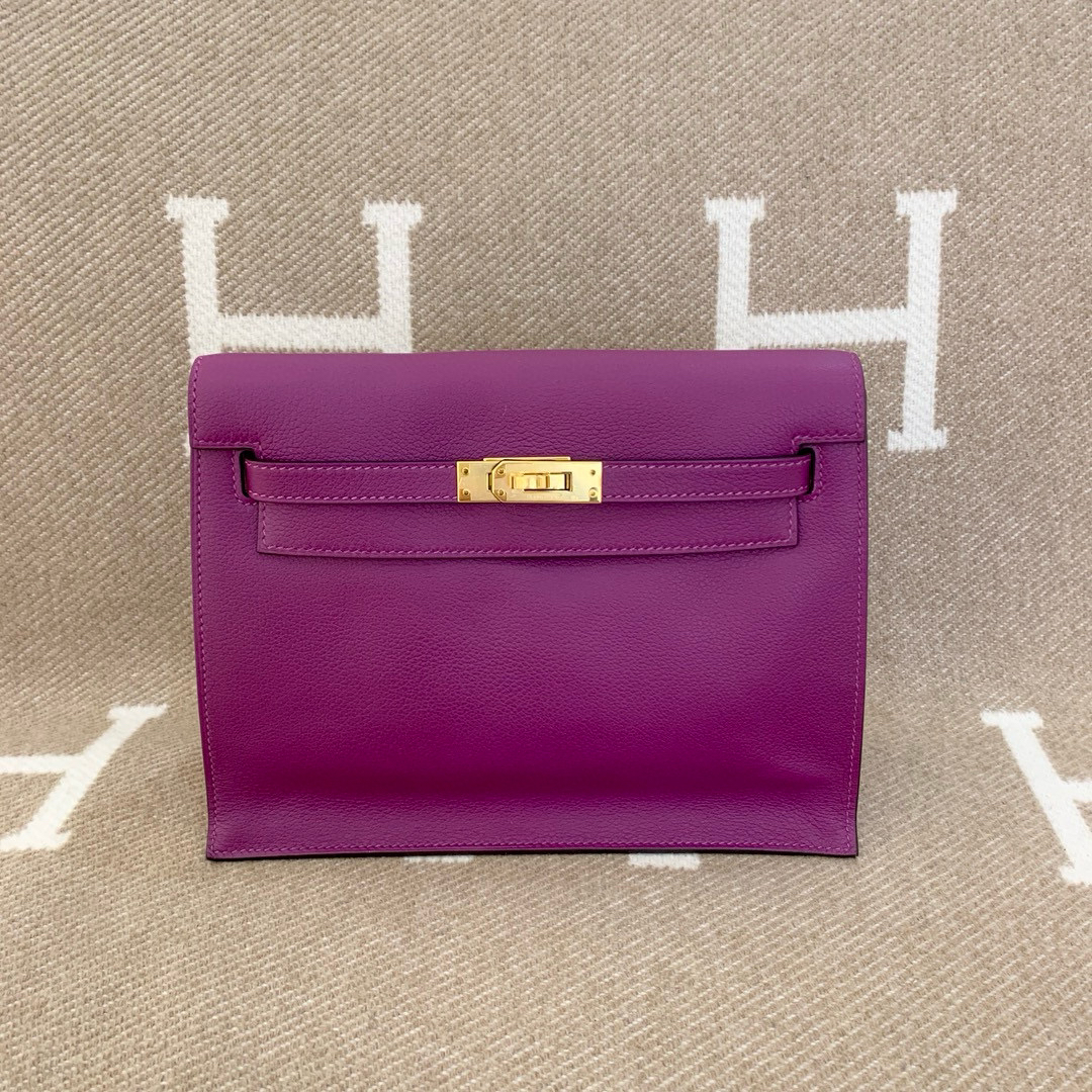 99新 Hermes/爱马仕 kelly danse Devercolor海葵紫金扣ds0223a0 