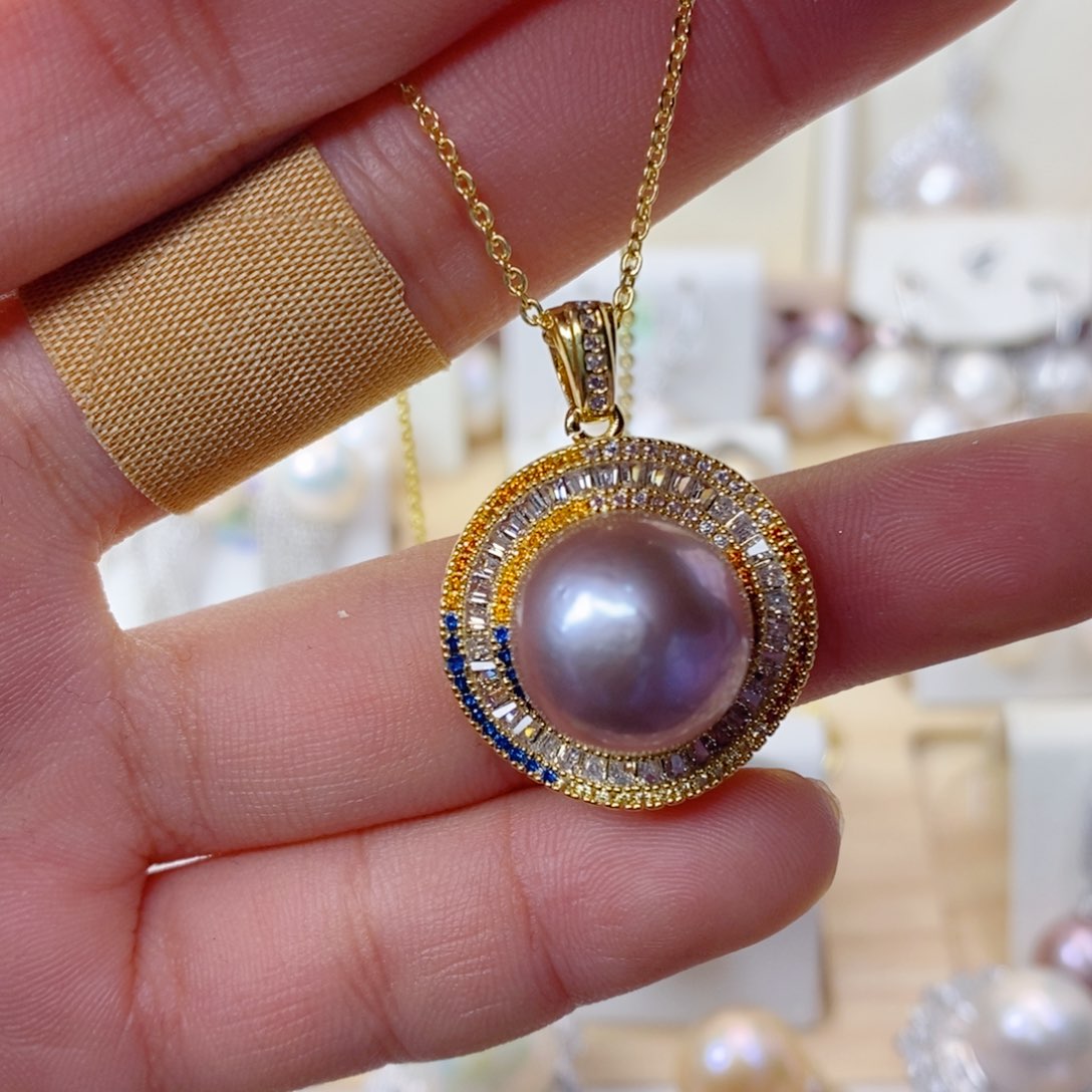 淡水珍珠吊坠(赠链)合金