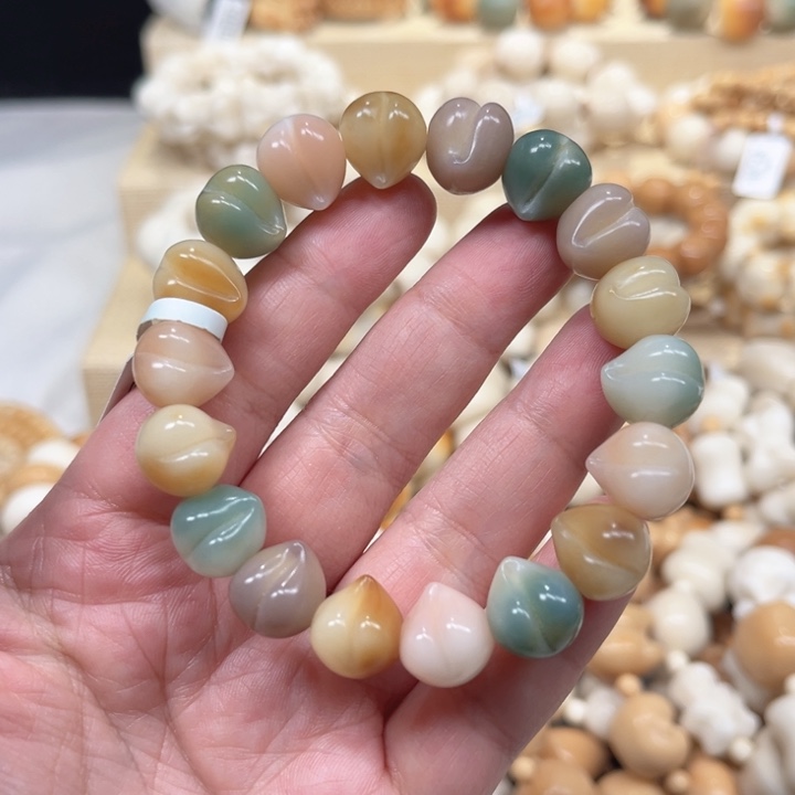 菩提根/象牙果手串多宝小桃子微瑕2-8-46