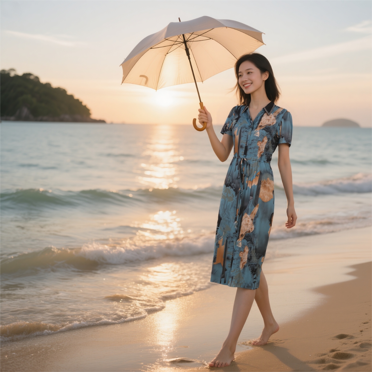 W727时尚宽松连衣裙显瘦夏季法式
