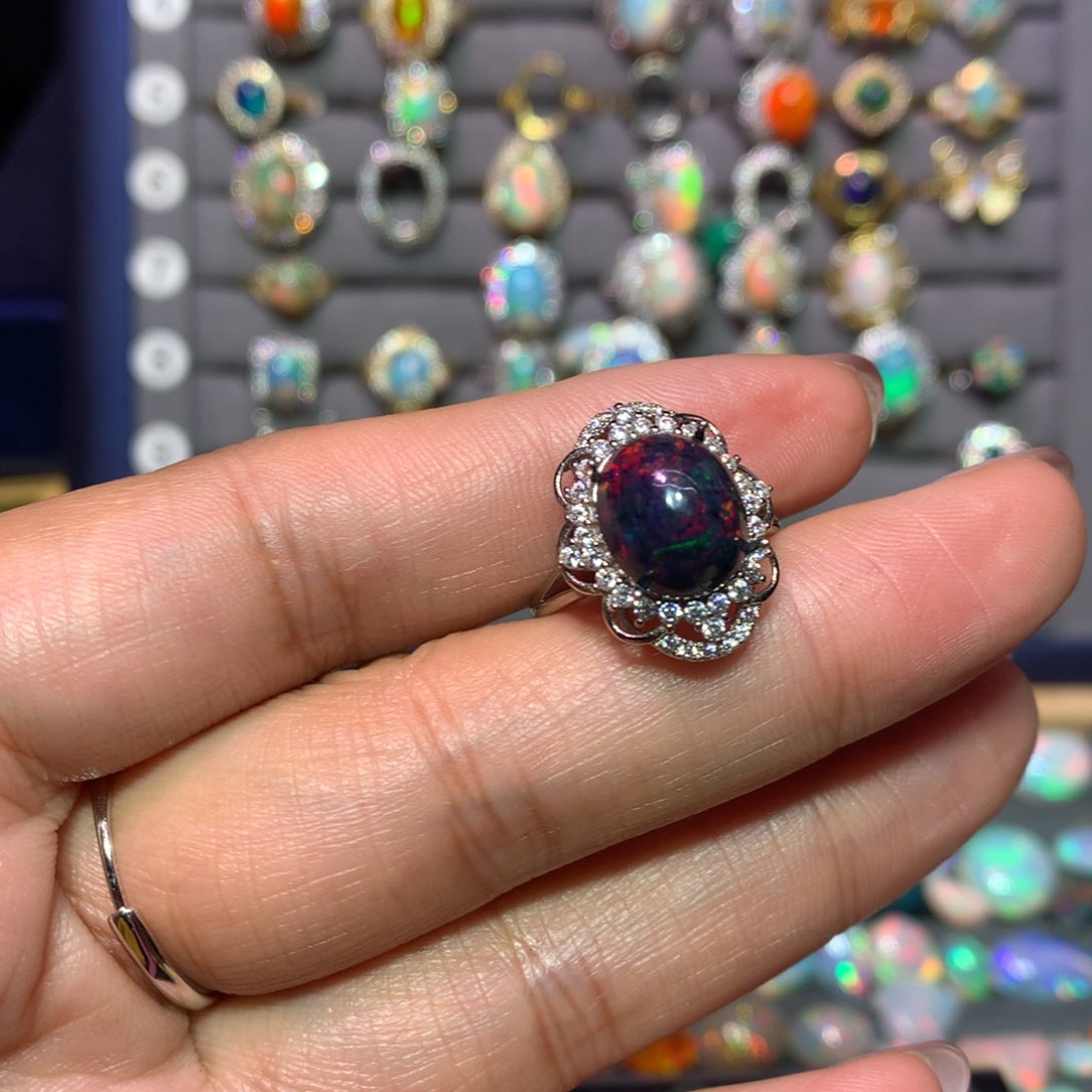 欧泊戒指款式银S925镶嵌J***y