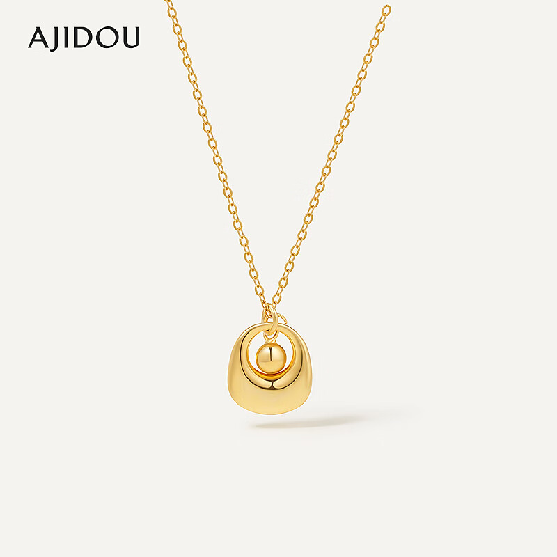 坠链均925银 AJIDOU阿吉豆925银钱袋子新年金色项链【YFX】