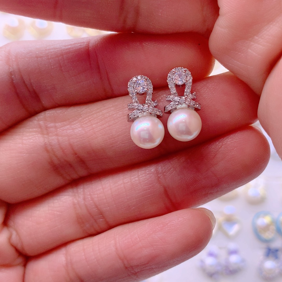 耳饰合金淡水珍珠