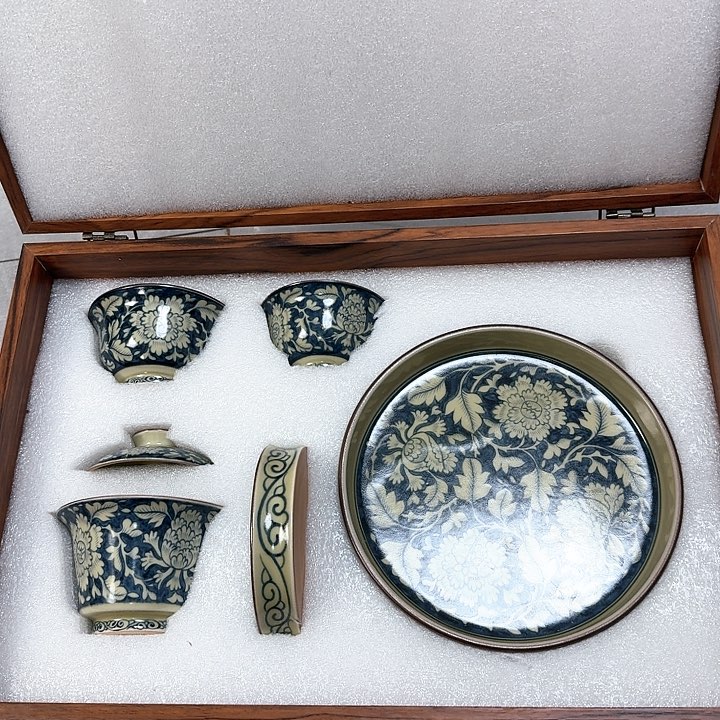 杯2号釉国色天香5件套景德镇