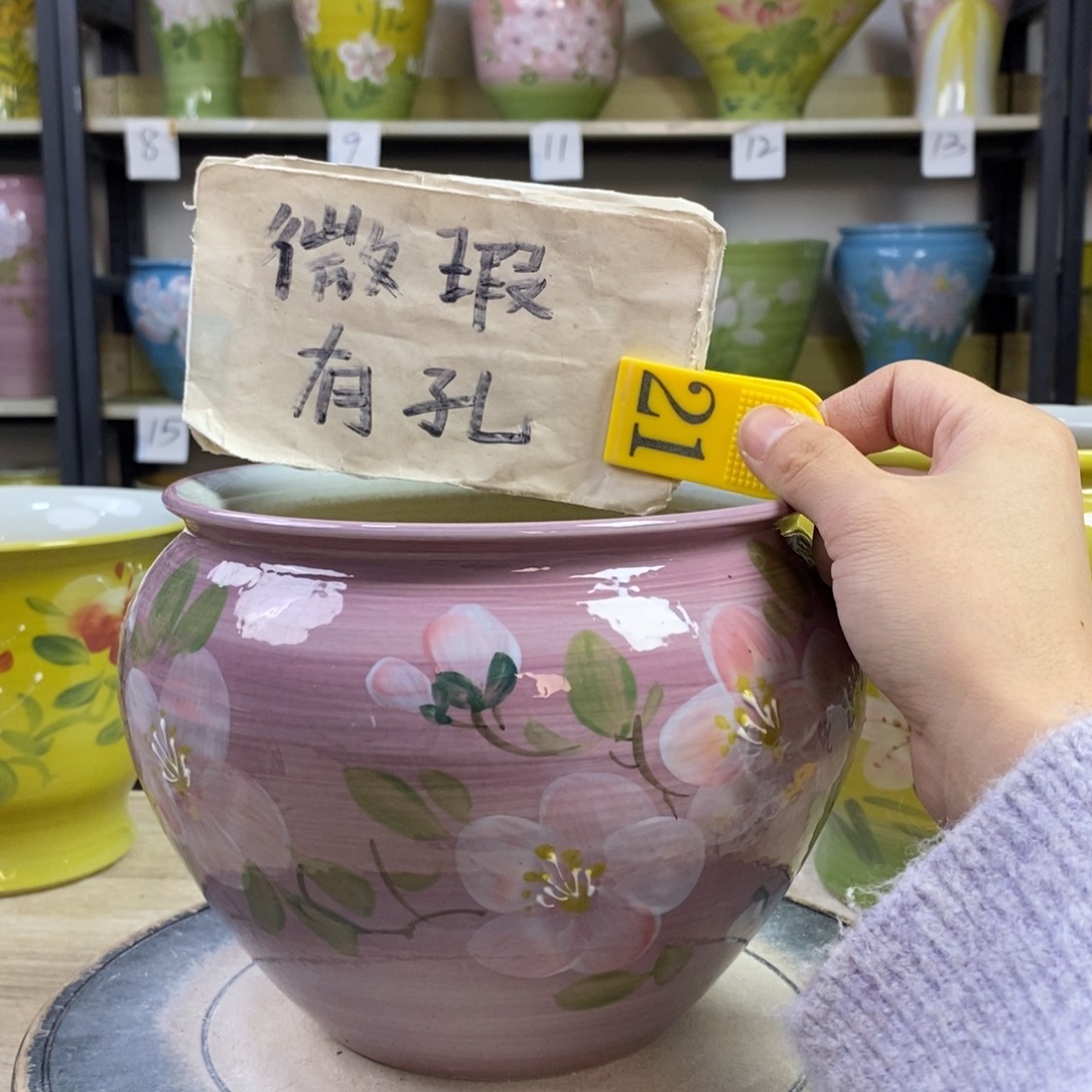 景德镇手工手绘陶瓷花盆
