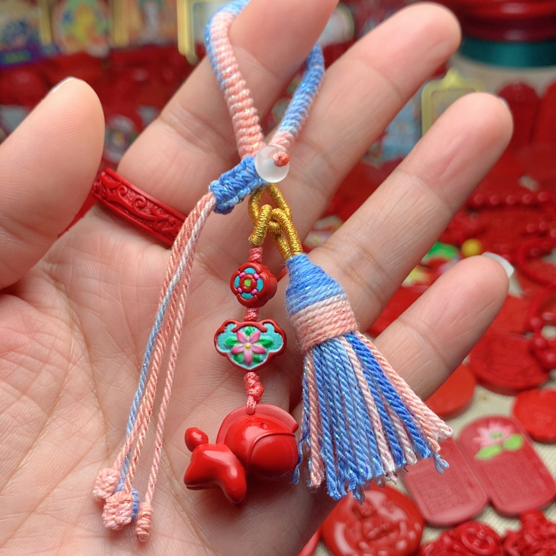 天然辰砂工艺品朱砂钥匙扣包包挂