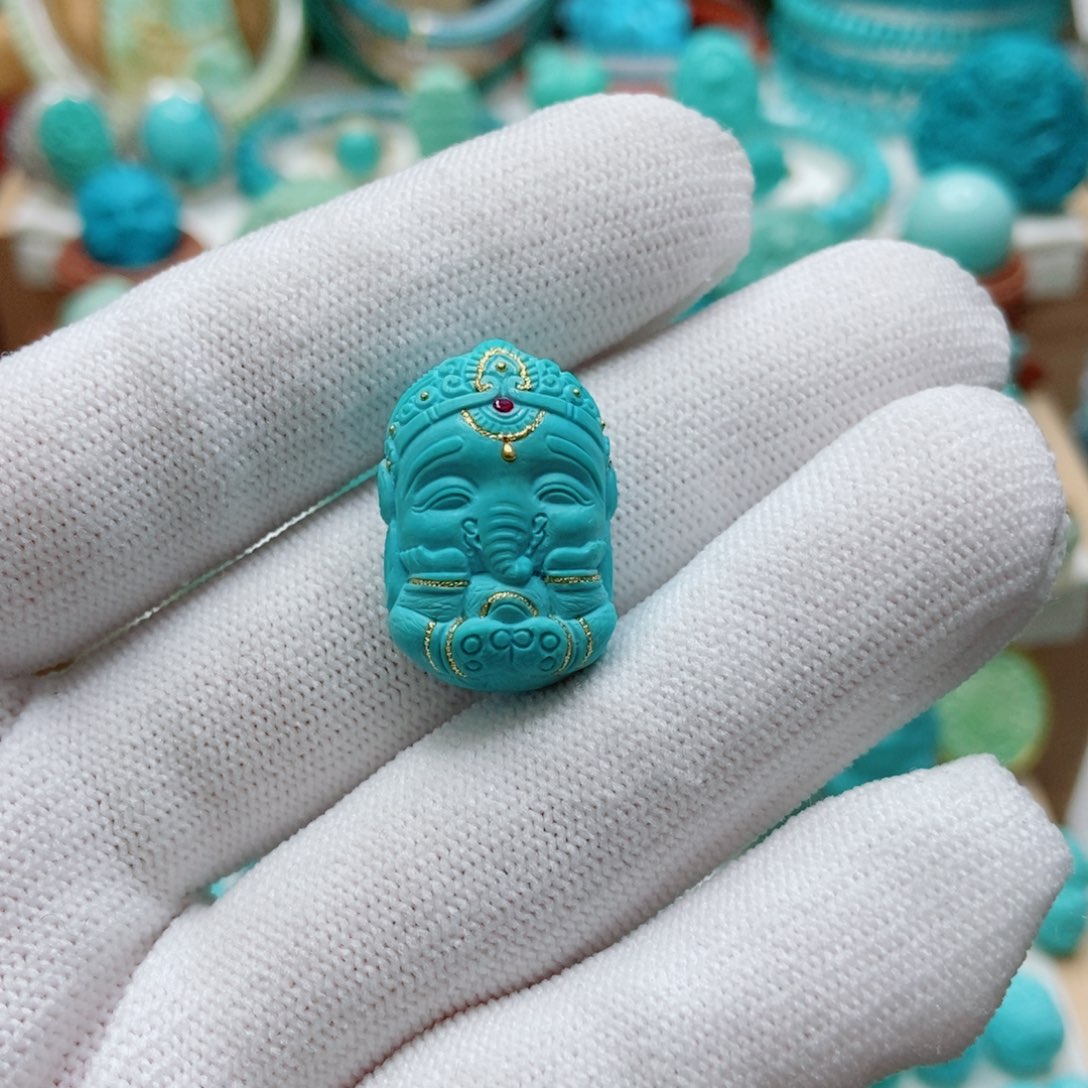 绿松石未镶嵌象神